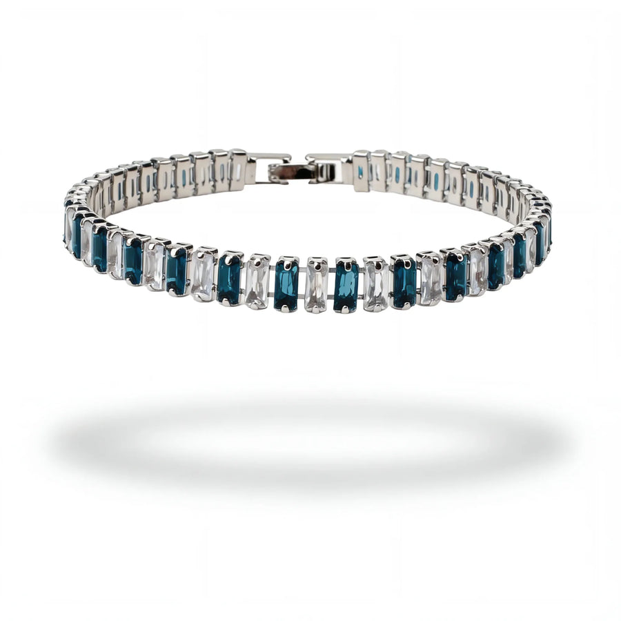 304supply Blue Ice Ice-Armband aus Edelstahl mit blauen Zirkonia – Produktansicht