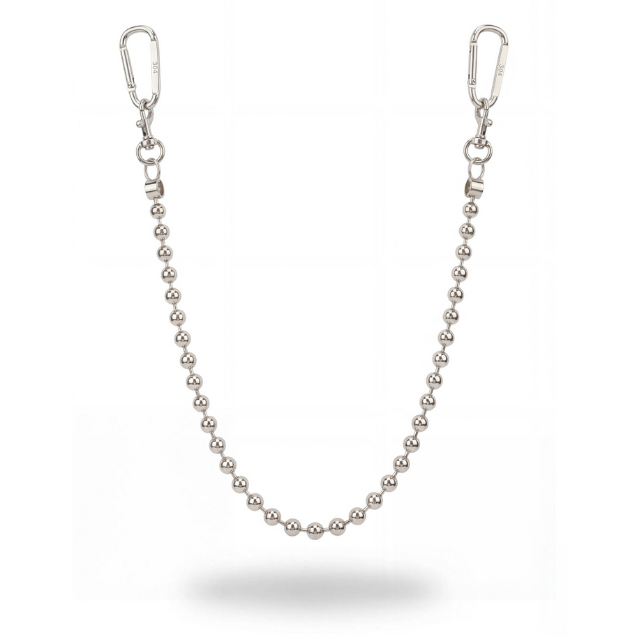 304supply Line 47 Wallet Chain aus Edelstahl, Kugelglieder-Kette – Produktansicht