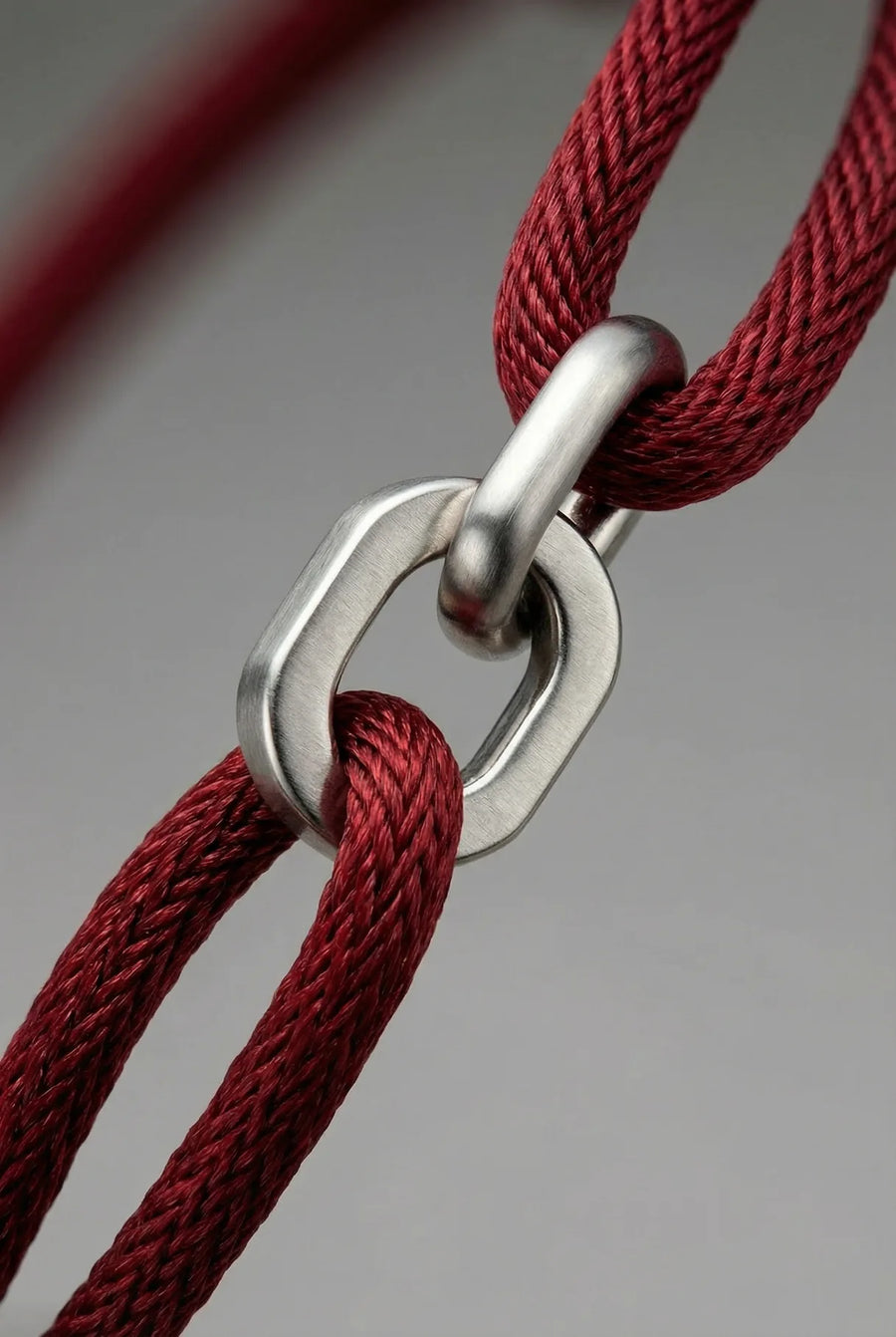 Makro des Edelstahl-Verschlusses des 304supply Blood Link Armbands