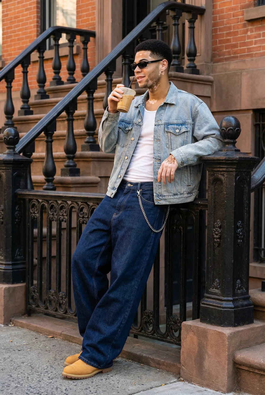 304supply Big Steel Hosenkette im Lifestyle-Streetwear-Look getragen