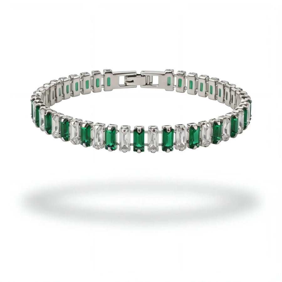 304supply Green Ice Ice-Armband aus Edelstahl mit grünen Zirkonia – Produktansicht