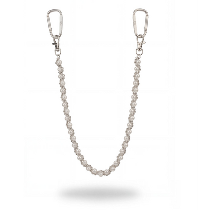 304supply Silver Grace Wallet Chain aus Edelstahl mit Perlen – Produktansicht