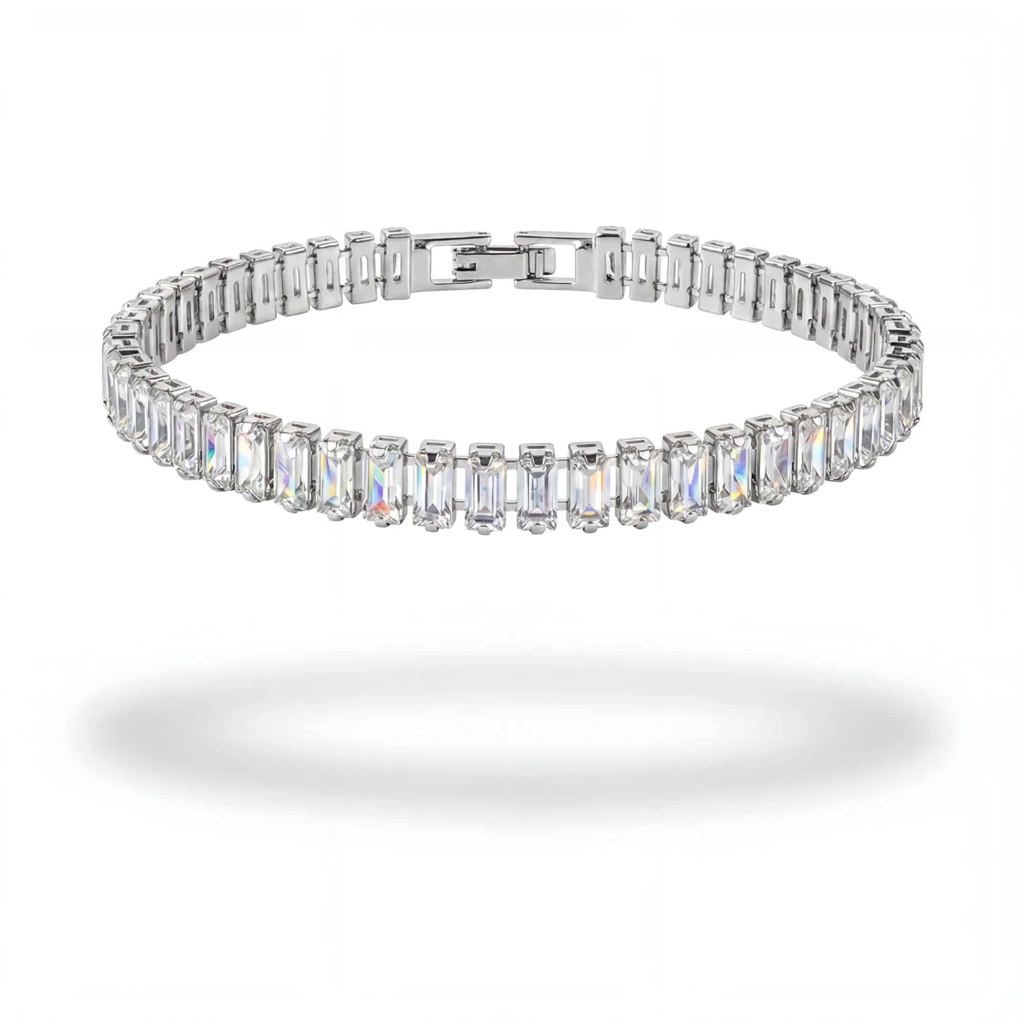 304supply White Ice Ice-Armband aus Edelstahl mit klaren Zirkonia – Produktansicht